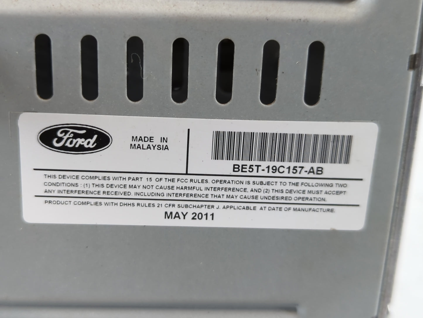 2010-2012 Ford Fusion Radio AM FM Cd Player Receiver Replacement P/N:BE5T-19C157-AB Fits Fits 2010 2011 2012 OEM Used Auto Parts - Oemusedautoparts1.com