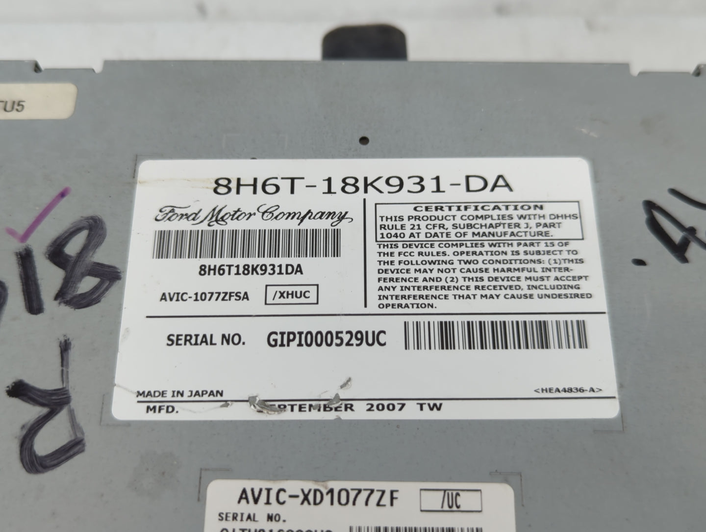 2008-2009 Lincoln Mkz Radio AM FM Cd Player Receiver Replacement P/N:8H6T-18K931-DA Fits Fits 2008 2009 OEM Used Auto Parts - Oemusedautoparts1.com