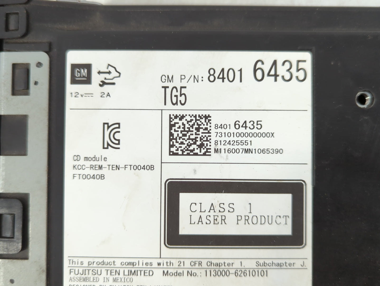2016 Cadillac Srx Radio AM FM Cd Player Receiver Replacement P/N:84016435 Fits Fits 2015 2017 2018 2019 2020 OEM Used Auto Parts - Oemusedautoparts1.com