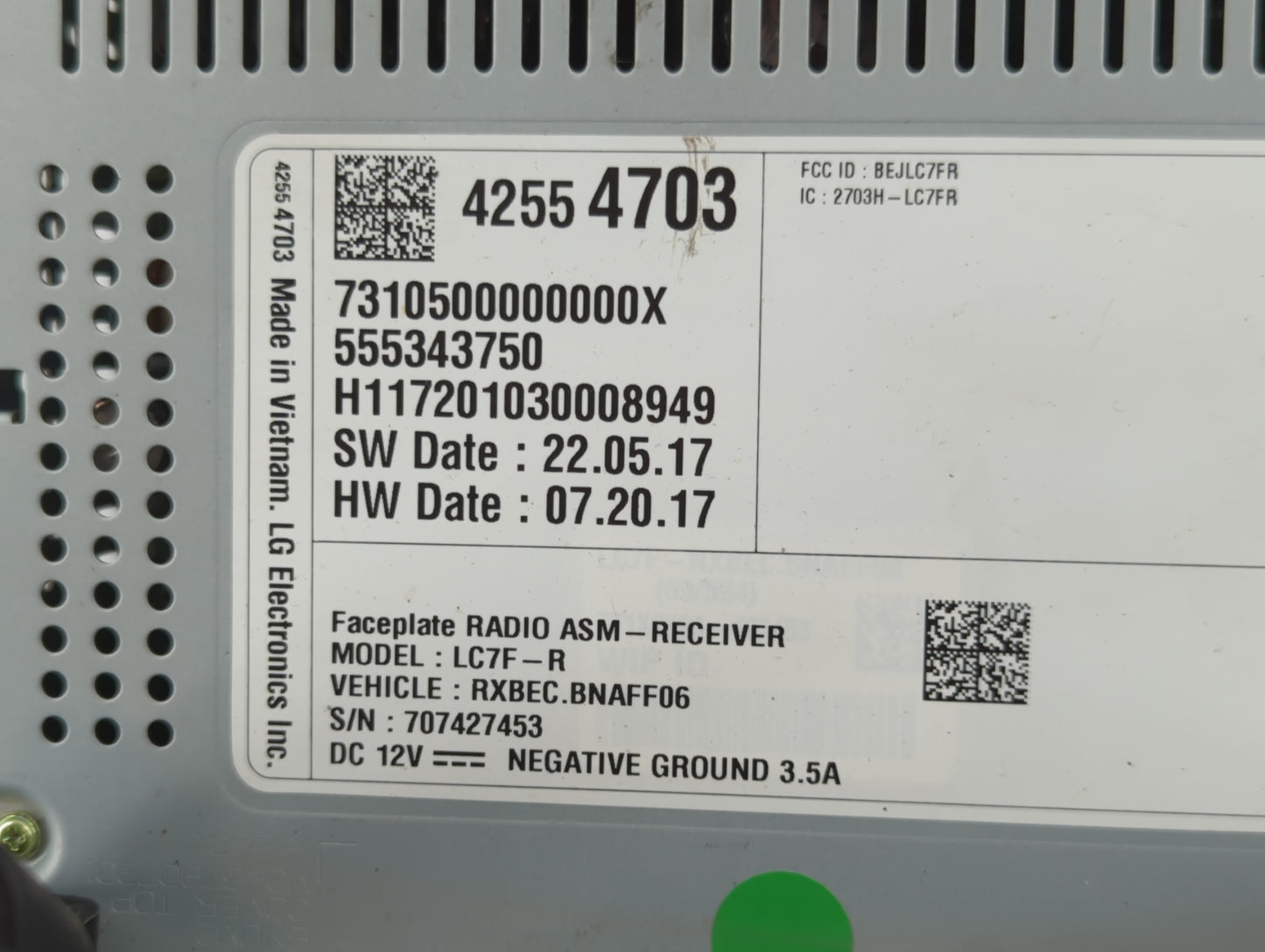 2018 Chevrolet Malibu Radio AM FM Cd Player Receiver Replacement P/N:42554703 Fits Fits 2019 2020 2021 OEM Used Auto Parts - Oemusedautoparts1.com
