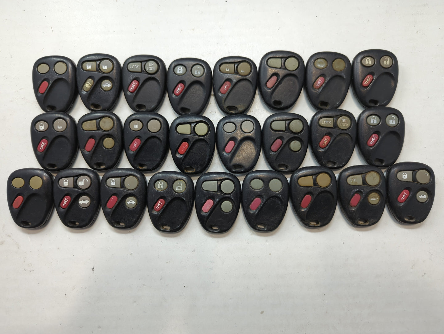 Lot of 25 Chevrolet Keyless Entry Remote Fob MIXED FCC IDS MIXED PART - Oemusedautoparts1.com
