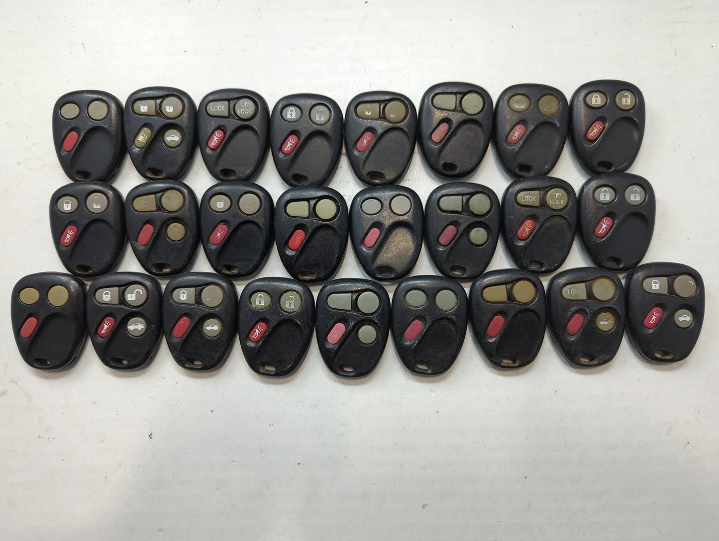 Lot of 25 Chevrolet Keyless Entry Remote Fob MIXED FCC IDS MIXED PART - Oemusedautoparts1.com