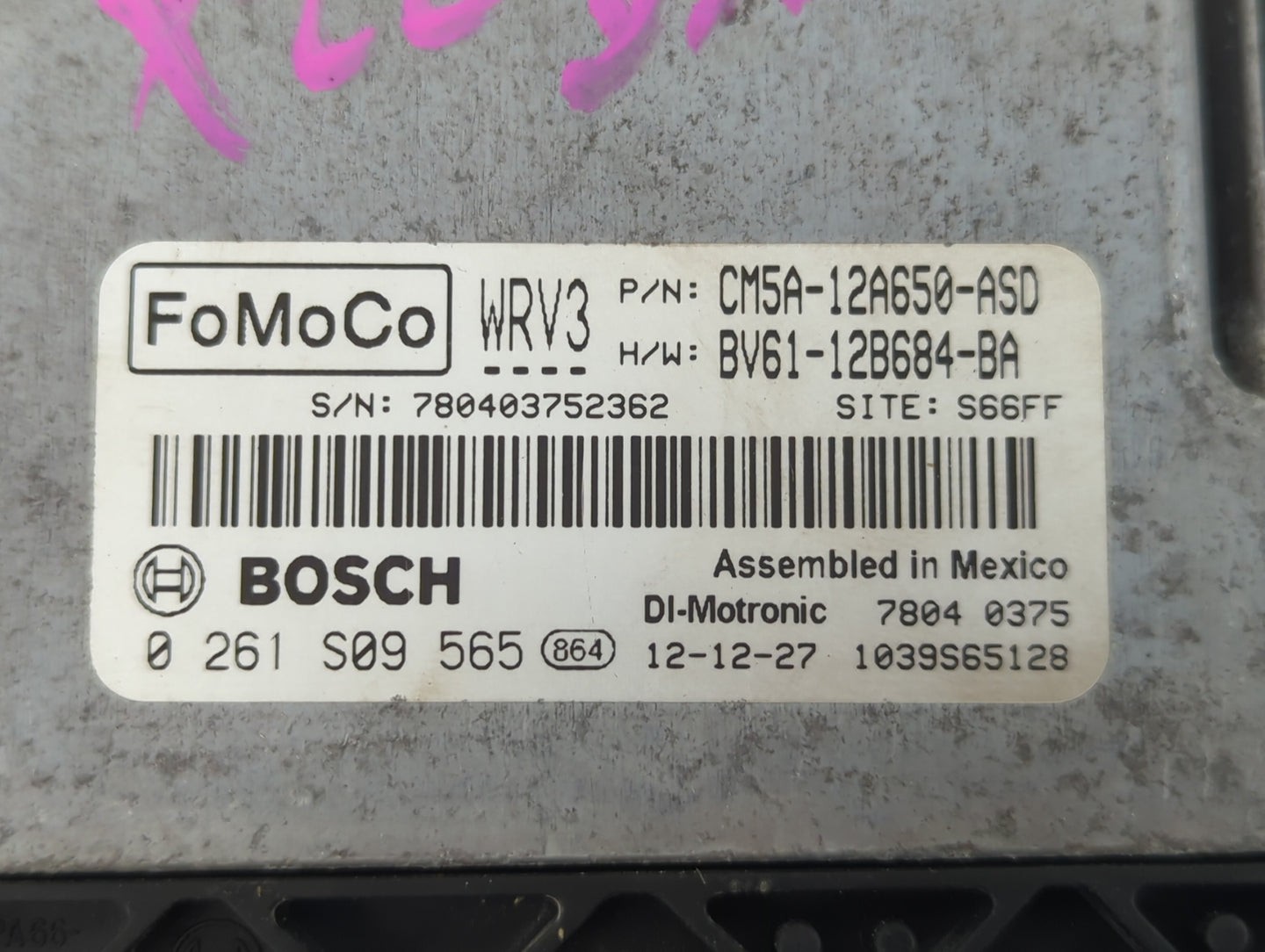 2012-2013 Ford Focus PCM Engine Control Computer ECU ECM PCU OEM P/N:BV61-12B684-BA CM5A-12A650-ASD Fits Fits 2012 2013 OEM Used Auto Parts - Oemusedautoparts1.com