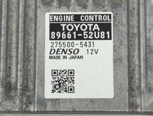 2012-2013 Toyota Prius C PCM Engine Control Computer ECU ECM PCU OEM P/N:89661-52U81 Fits Fits 2012 2013 OEM Used Auto Parts