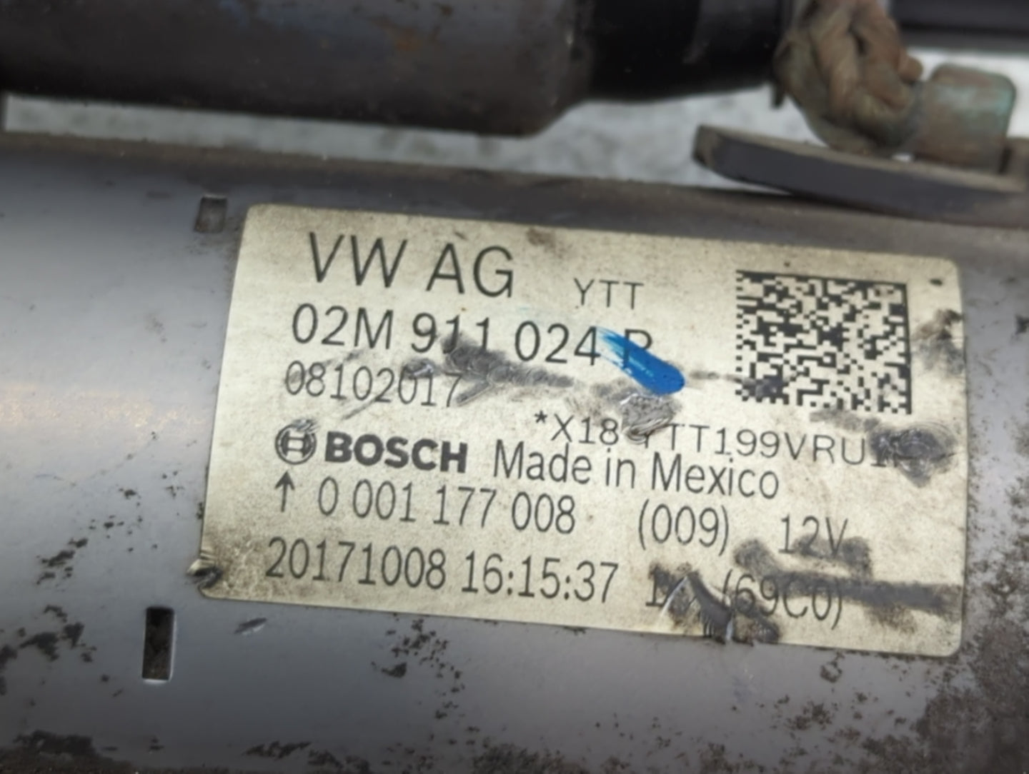 2014 Volkswagen Jetta Car Starter Motor Solenoid OEM P/N:02M 911 024 P Fits Fits 2015 2016 2017 2018 2019 2020 2021 2022 OEM Used Auto Parts - Oemusedautoparts1.com