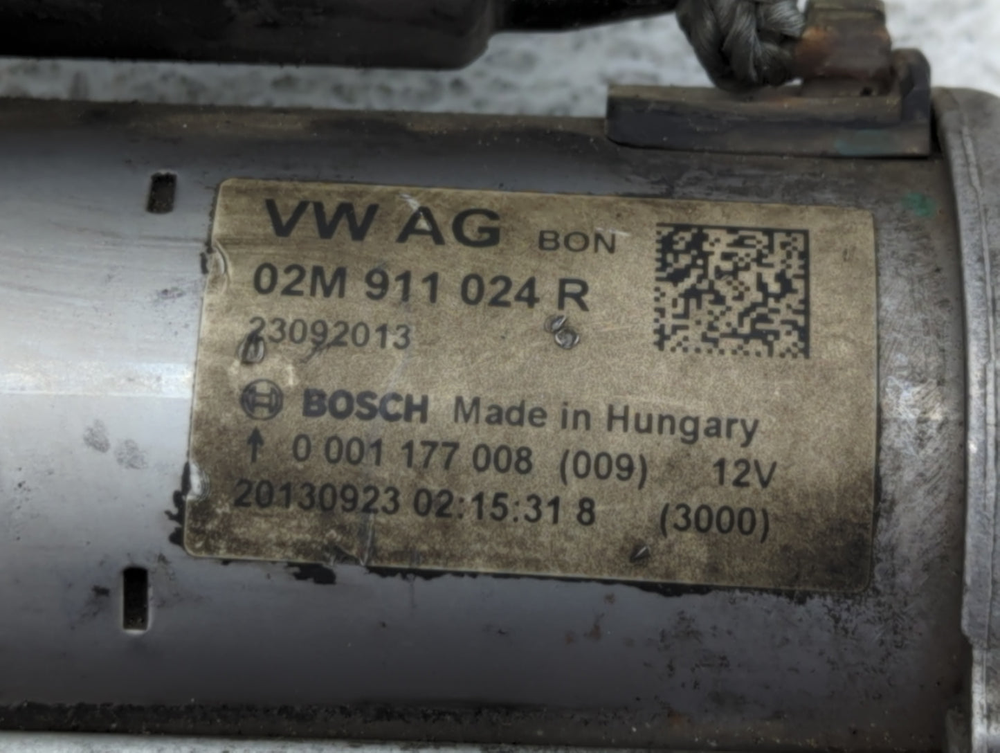 2014-2020 Volkswagen Passat Car Starter Motor Solenoid OEM P/N:02M 911 024 R Fits OEM Used Auto Parts - Oemusedautoparts1.com