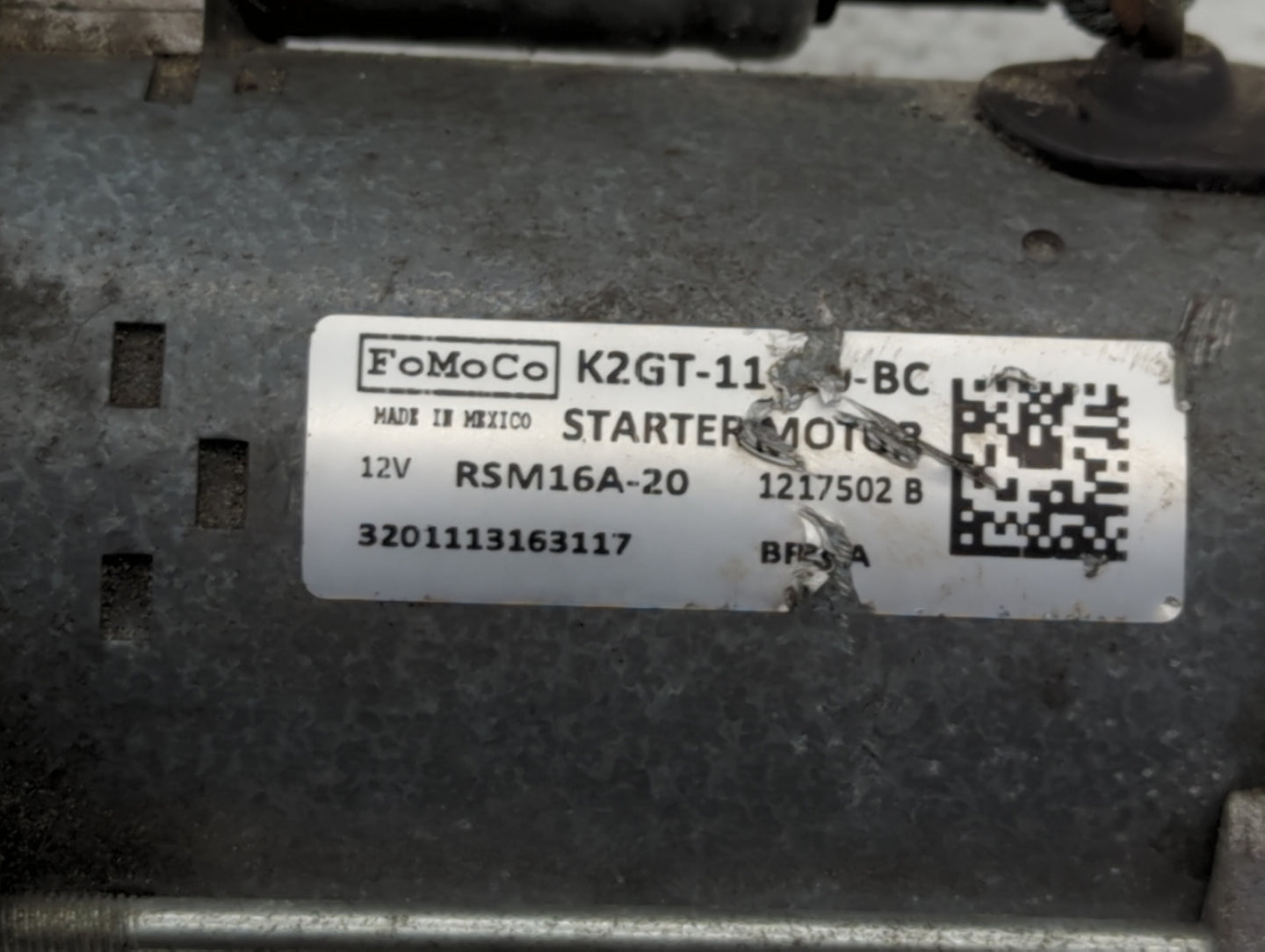 2020 Lincoln Nautilus Car Starter Motor Solenoid OEM P/N:RSM16A-20 K2GT-11GY-BC Fits Fits 2015 2016 2017 2018 OEM Used Auto Parts - Oemusedautoparts1.com