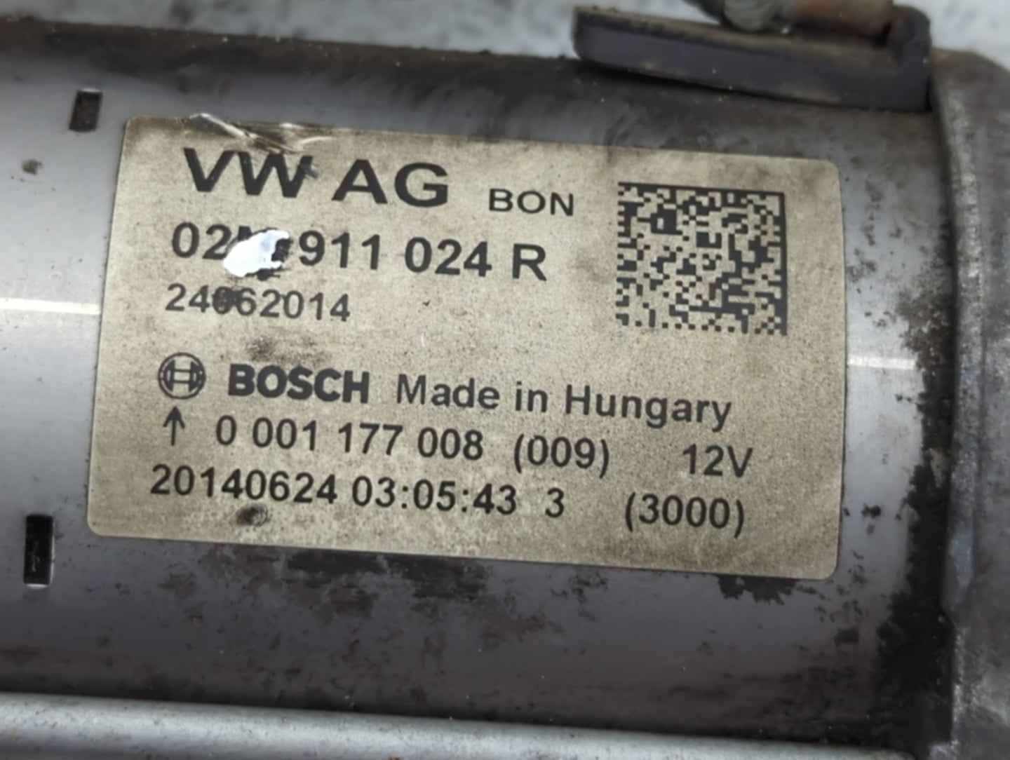 2014 Volkswagen Jetta Car Starter Motor Solenoid OEM P/N:02M 911 024 R Fits Fits 2015 2016 2017 2018 2019 2020 2021 2022 OEM Used Auto Parts - Oemusedautoparts1.com