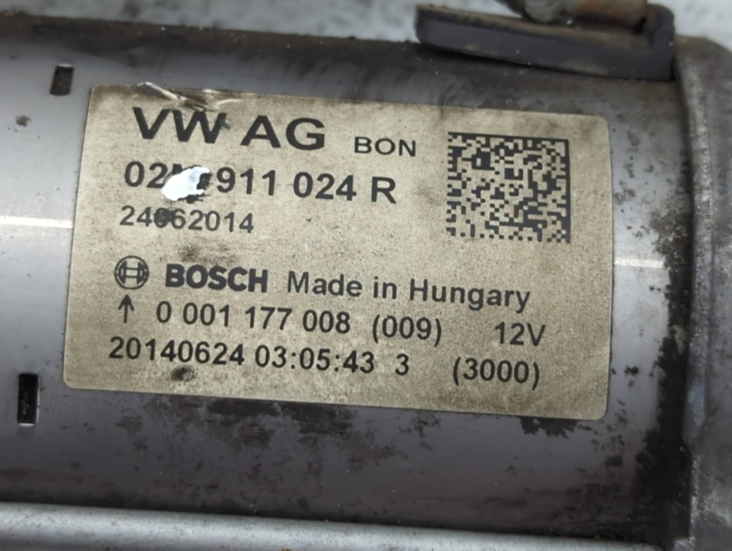 2014 Volkswagen Jetta Car Starter Motor Solenoid OEM P/N:02M 911 024 R Fits Fits 2015 2016 2017 2018 2019 2020 2021 2022 OEM Used Auto Parts - Oemusedautoparts1.com