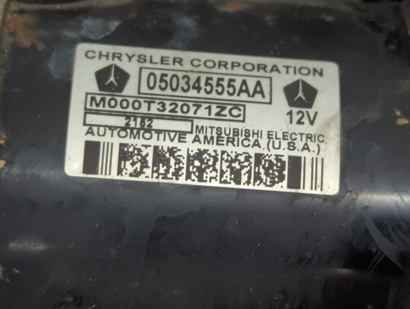 2007-2012 Dodge Caliber Car Starter Motor Solenoid OEM P/N:05034555AA Fits OEM Used Auto Parts - Oemusedautoparts1.com