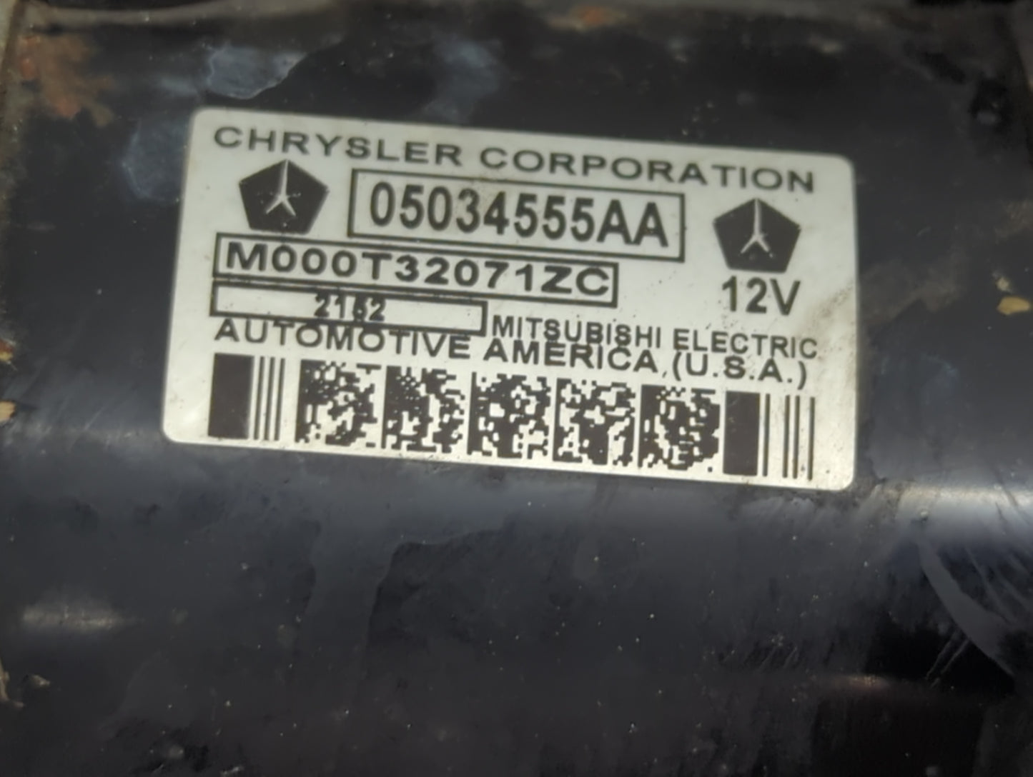 2007-2012 Dodge Caliber Car Starter Motor Solenoid OEM P/N:05034555AA Fits OEM Used Auto Parts - Oemusedautoparts1.com