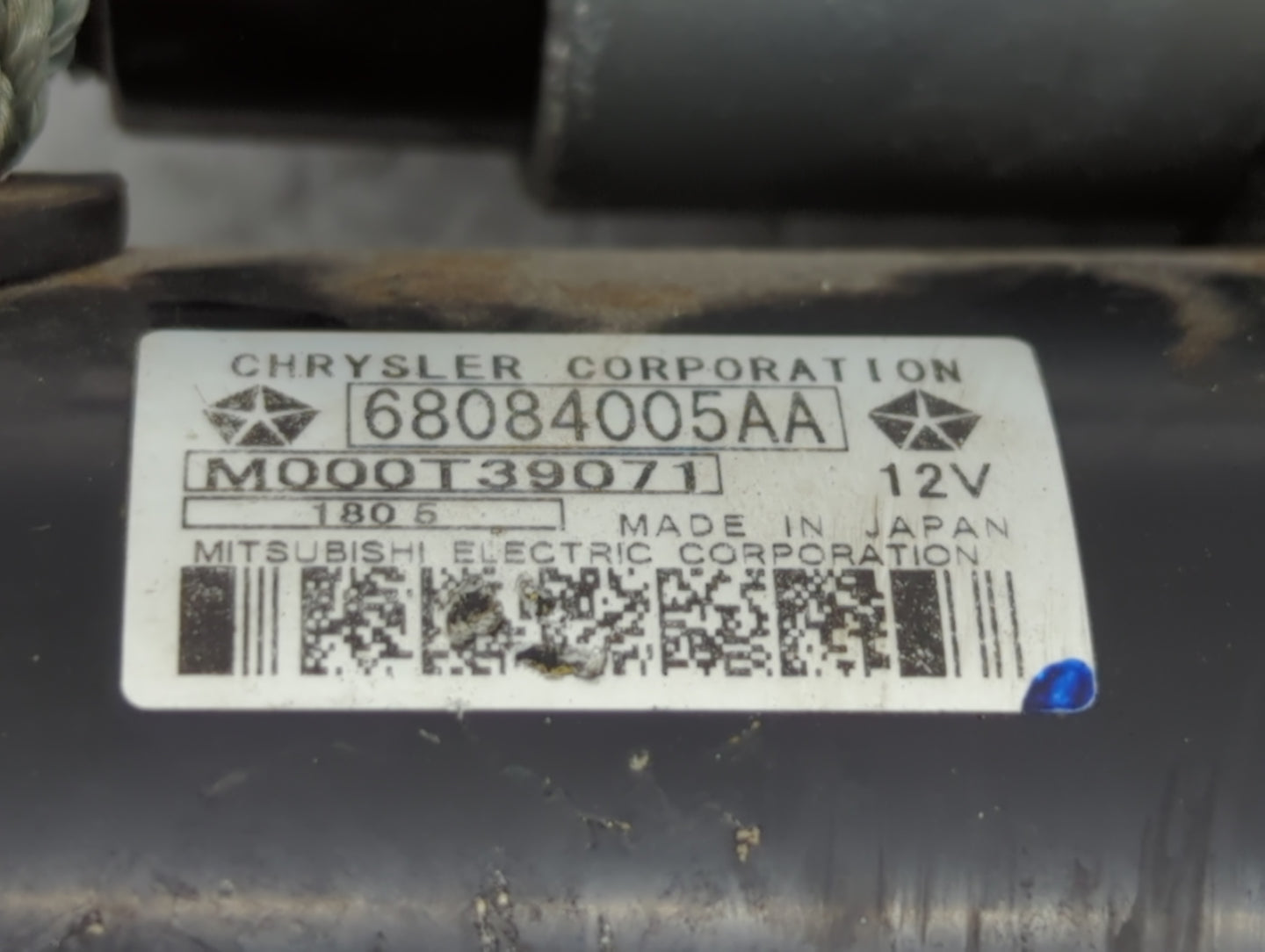 2015-2022 Ram Promaster City Car Starter Motor Solenoid OEM P/N:M000T39071 68084005AA Fits OEM Used Auto Parts - Oemusedautoparts1.com