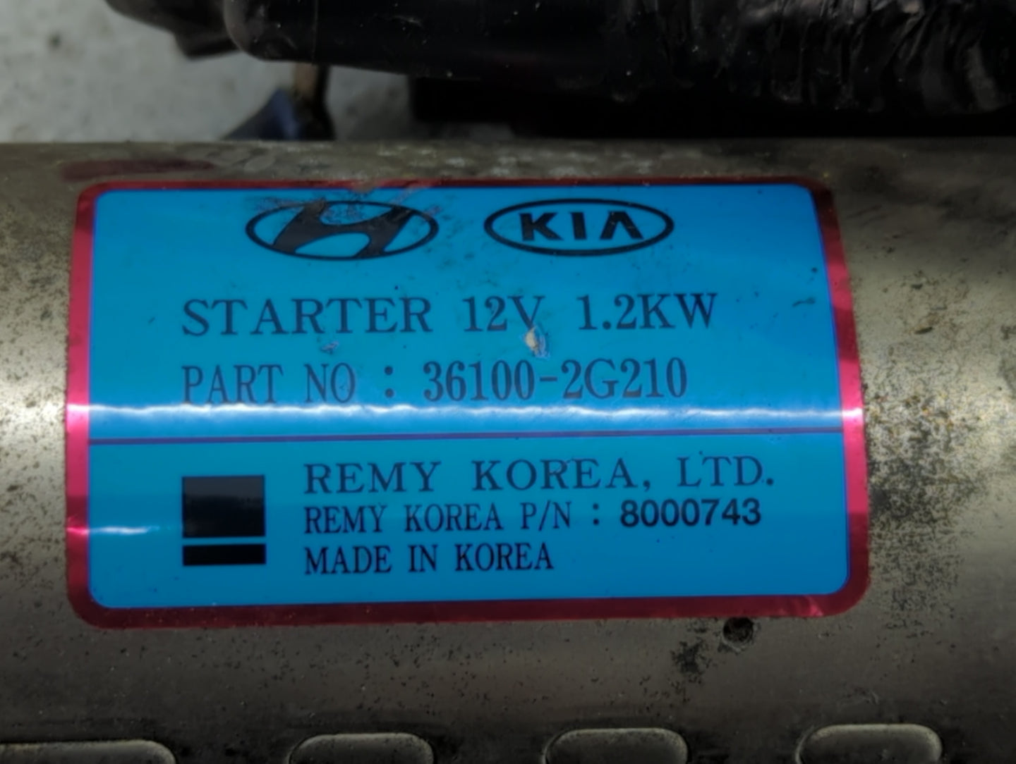 2016-2020 Kia Sorento Car Starter Motor Solenoid OEM P/N:8000743 36100-2G210 Fits Fits 2015 2016 2017 2018 2019 2020 OEM Used Auto Parts - Oemusedautoparts1.com