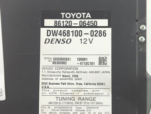 2007-2008 Toyota Solara Radio AM FM Cd Player Receiver Replacement P/N:DW468100-0286 86120-06450 Fits Fits 2007 2008 OEM Used Auto Parts