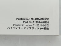 2023 Toyota Highlander Owners Manual Book Guide P/N:01999-48M56 OEM Used Auto Parts - Oemusedautoparts1.com