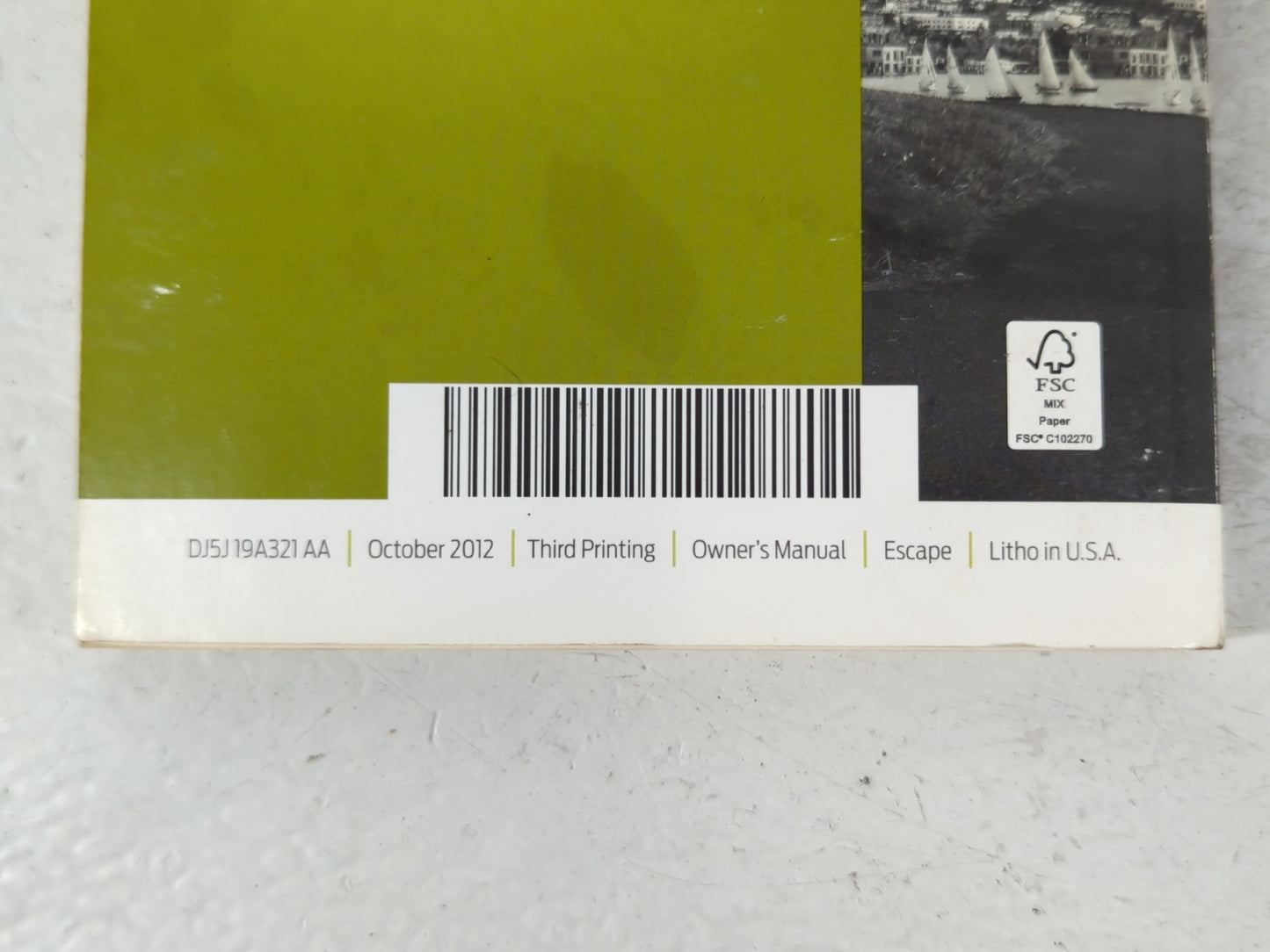 2013 Ford Escape Owners Manual Book Guide P/N:DJ5J 19A321 AA OEM Used Auto Parts - Oemusedautoparts1.com