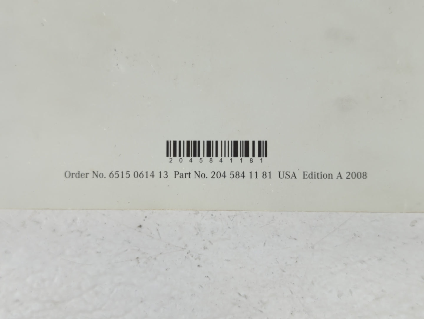 2008 Mercedes-Benz C230 Owners Manual Book Guide P/N:204 584 11 81 6515 0614 13 OEM Used Auto Parts - Oemusedautoparts1.com