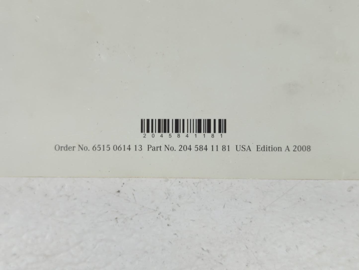 2008 Mercedes-Benz C230 Owners Manual Book Guide P/N:204 584 11 81 6515 0614 13 OEM Used Auto Parts - Oemusedautoparts1.com