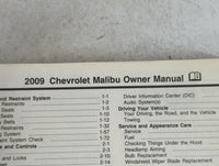 2009 Chevrolet Malibu Owners Manual Book Guide P/N:15898474 A OEM Used Auto Parts - Oemusedautoparts1.com