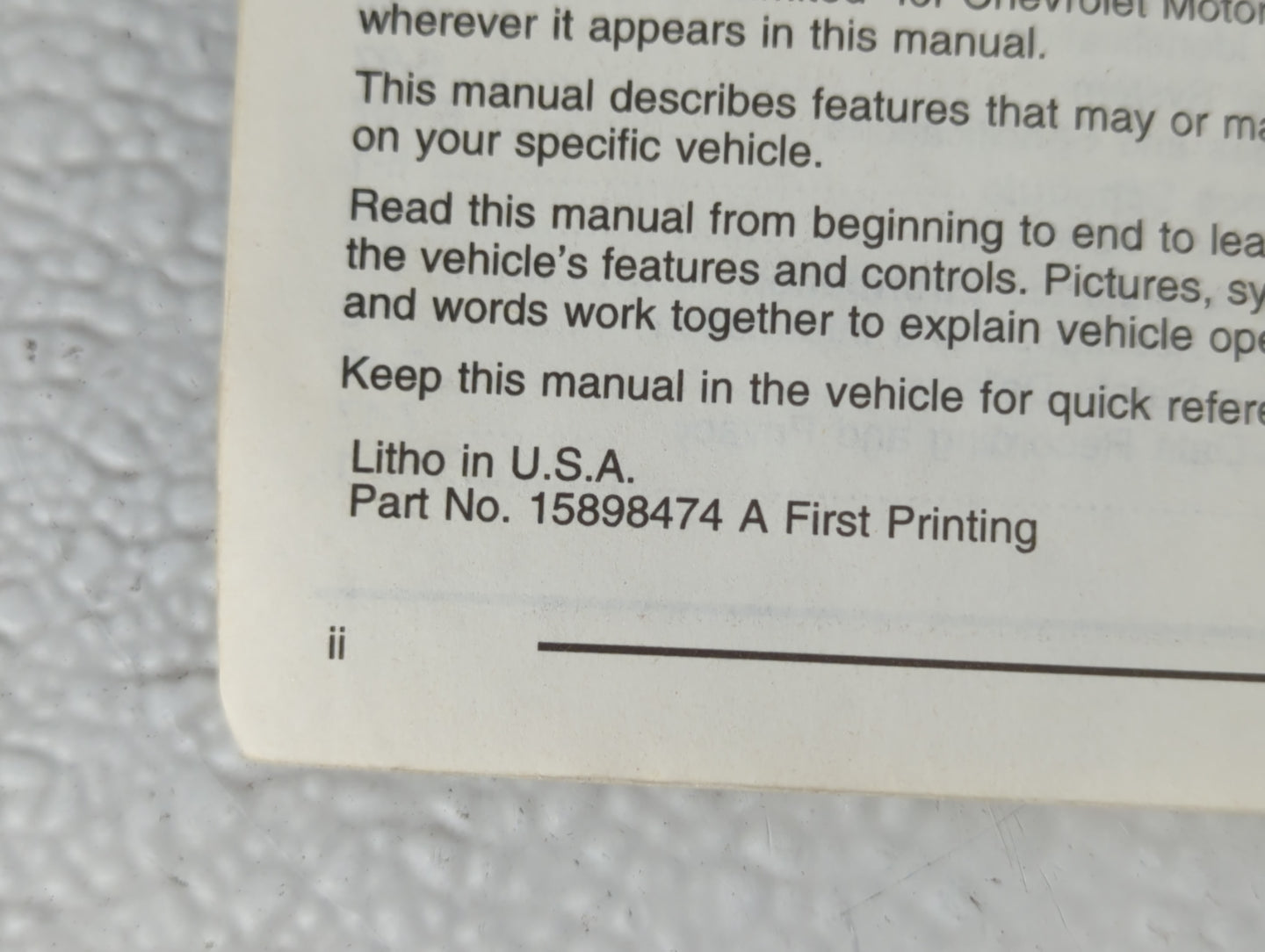 2009 Chevrolet Malibu Owners Manual Book Guide P/N:15898474 A OEM Used Auto Parts - Oemusedautoparts1.com