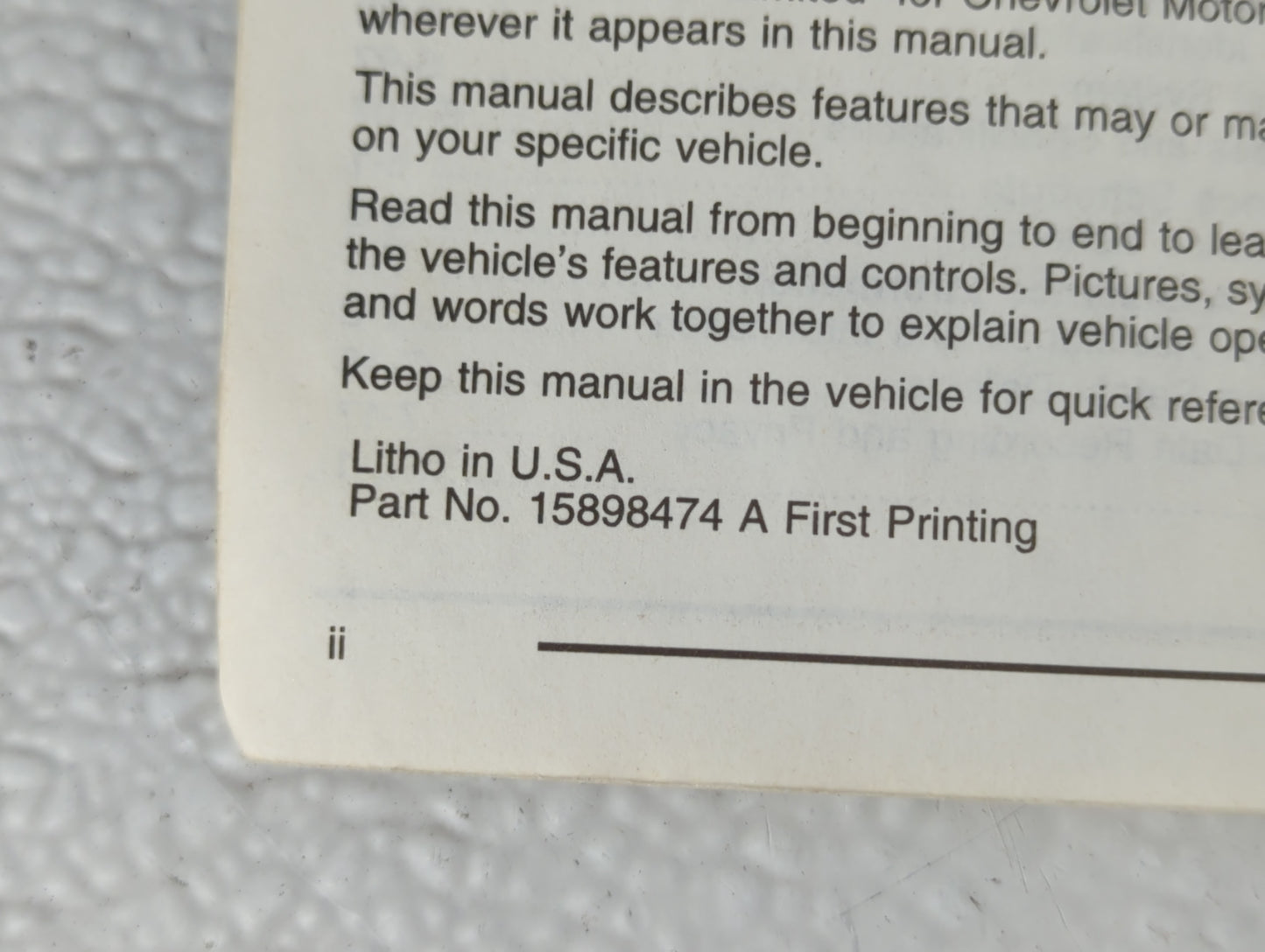 2009 Chevrolet Malibu Owners Manual Book Guide P/N:15898474 A OEM Used Auto Parts - Oemusedautoparts1.com