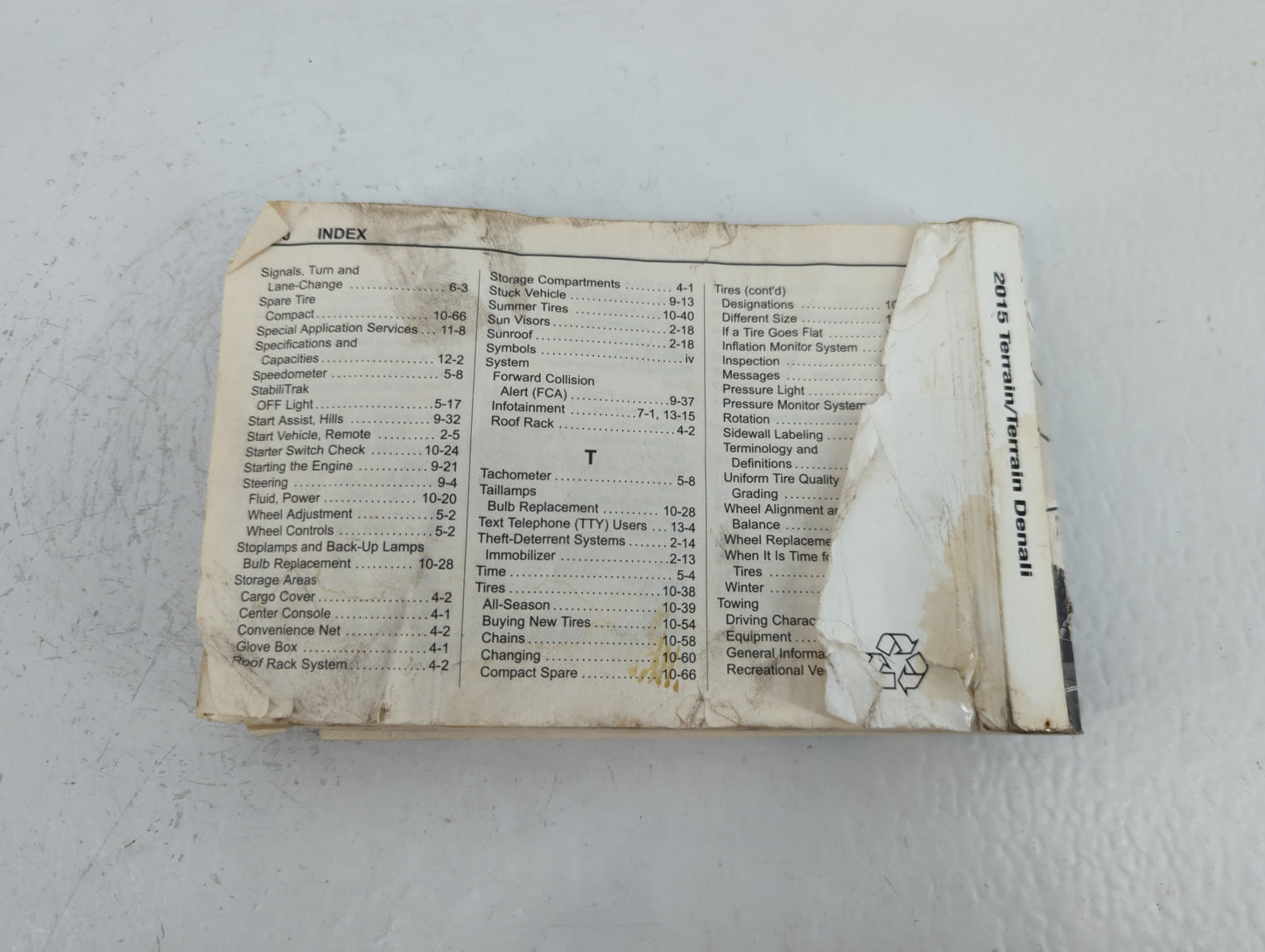 2015 Gmc Terrain Owners Manual Book Guide P/N:22985507 A OEM Used Auto Parts - Oemusedautoparts1.com