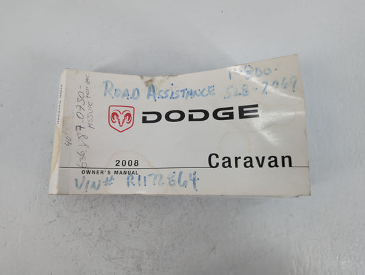 2008 Dodge Caravan Owners Manual Book Guide P/N:81-226-0819 OEM Used Auto Parts - Oemusedautoparts1.com