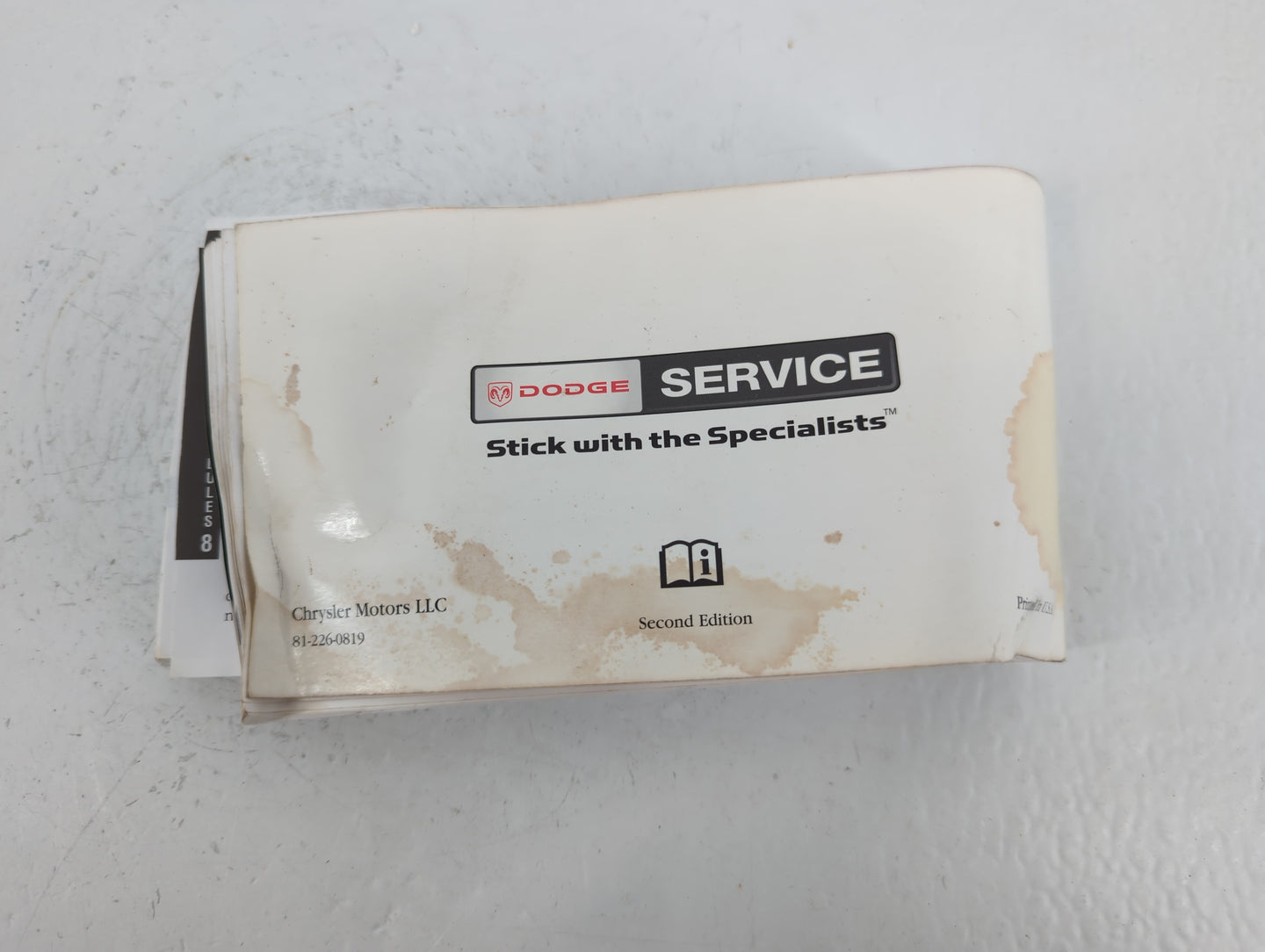 2008 Dodge Caravan Owners Manual Book Guide P/N:81-226-0819 OEM Used Auto Parts - Oemusedautoparts1.com