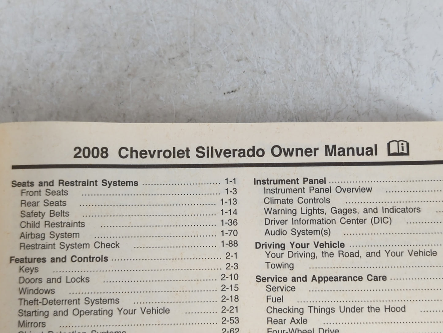 2008 Chevrolet Silverado 1500 Owners Manual Book Guide P/N:15854803 A OEM Used Auto Parts - Oemusedautoparts1.com