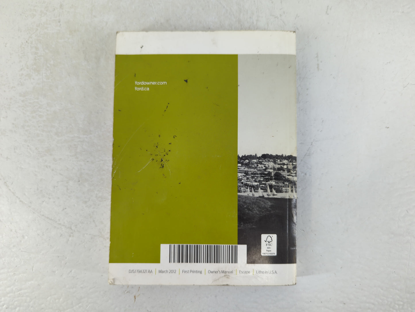 2013 Ford Escape Owners Manual Book Guide P/N:DJ5J 19A321 AA OEM Used Auto Parts - Oemusedautoparts1.com