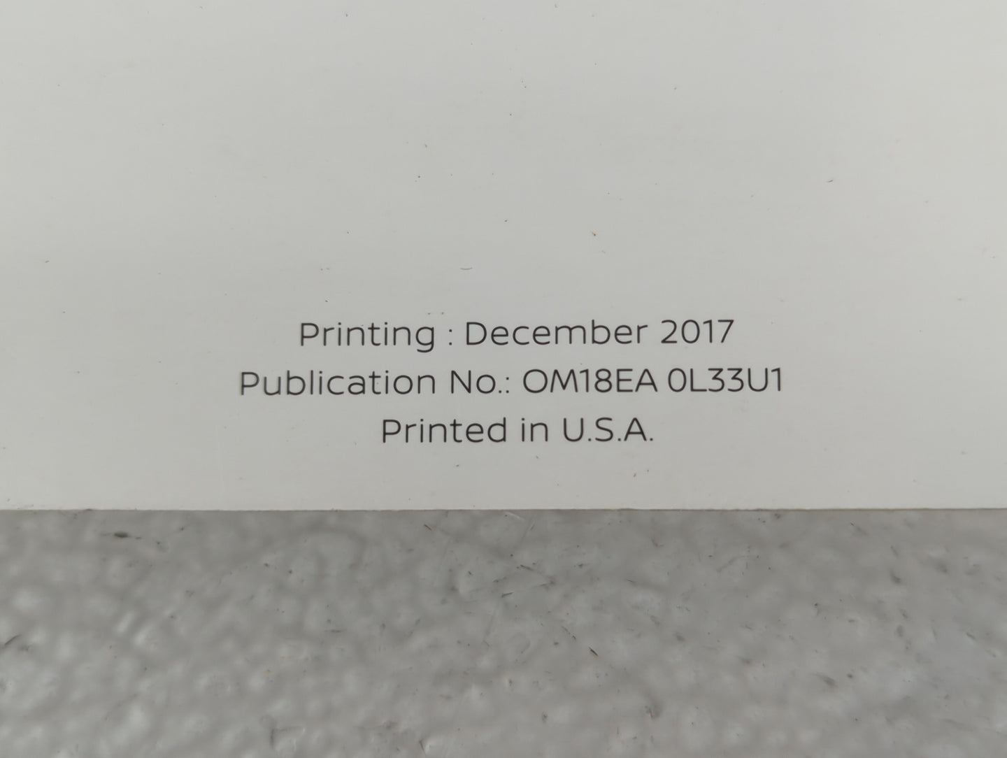 2018 Nissan Altima Owners Manual Book Guide P/N:OM18EA 0L33U1 OEM Used Auto Parts - Oemusedautoparts1.com
