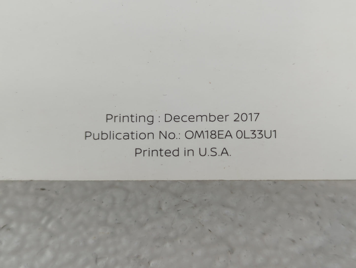 2018 Nissan Altima Owners Manual Book Guide P/N:OM18EA 0L33U1 OEM Used Auto Parts - Oemusedautoparts1.com