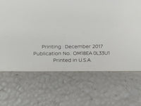 2018 Nissan Altima Owners Manual Book Guide P/N:OM18EA 0L33U1 OEM Used Auto Parts - Oemusedautoparts1.com