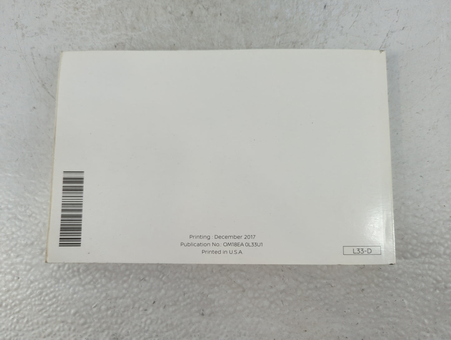 2018 Nissan Altima Owners Manual Book Guide P/N:OM18EA 0L33U1 OEM Used Auto Parts - Oemusedautoparts1.com