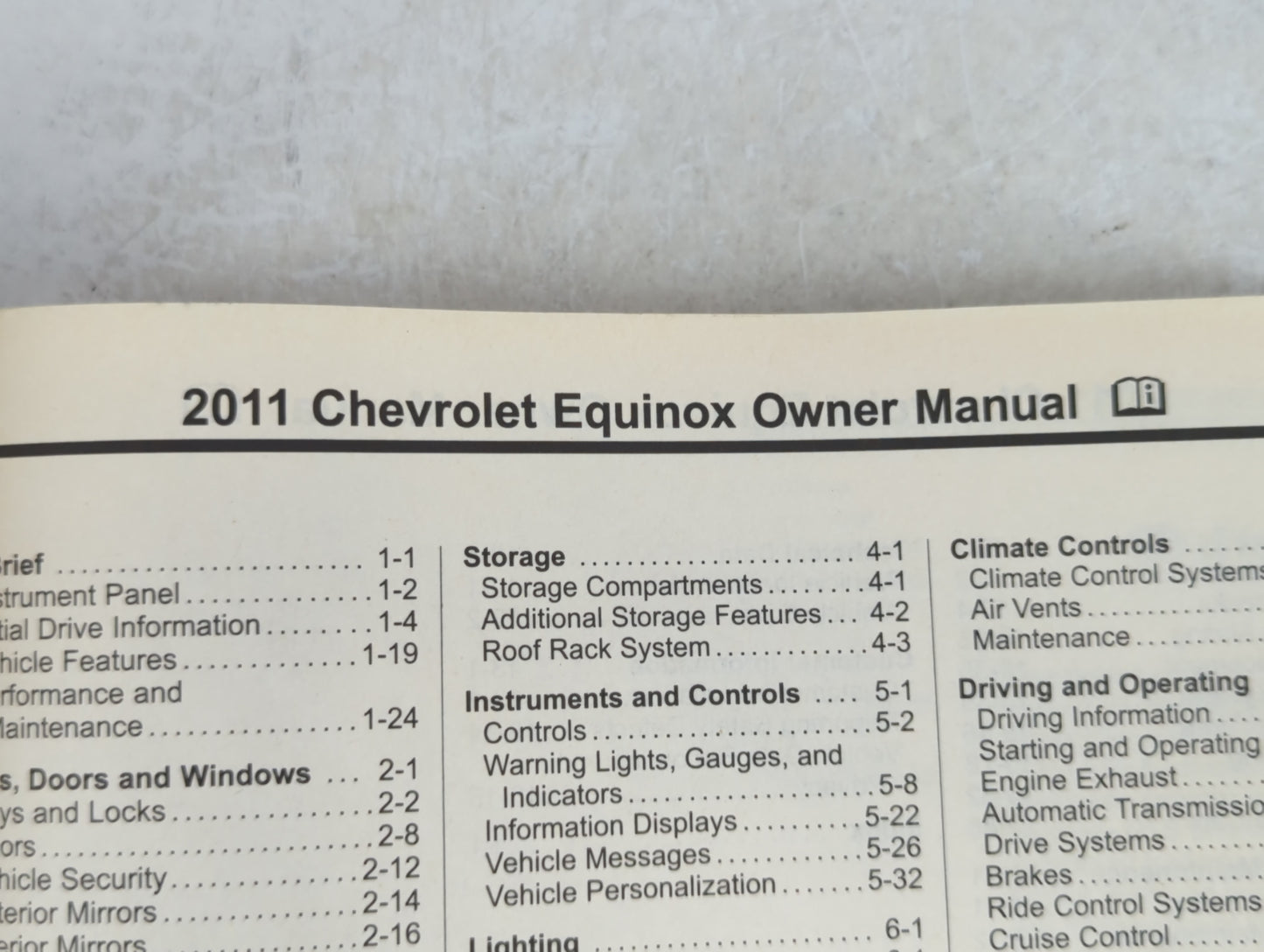 2011 Chevrolet Equinox Owners Manual Book Guide P/N:20781752 A OEM Used Auto Parts - Oemusedautoparts1.com