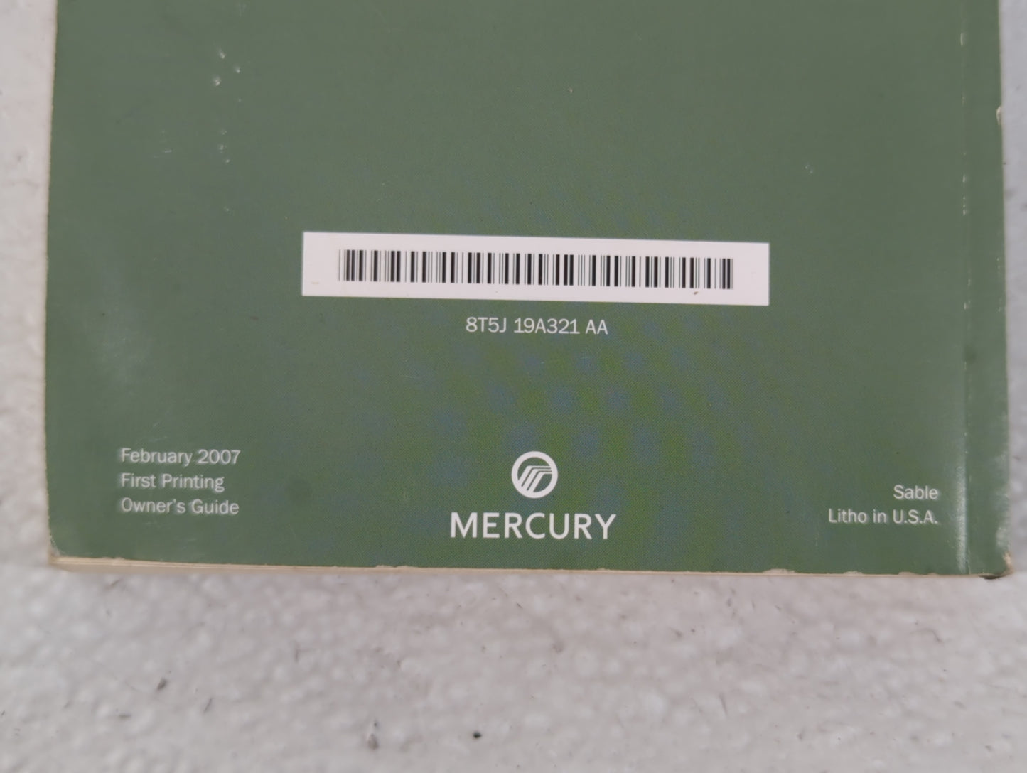 2008 Mercury Sable Owners Manual Book Guide P/N:8T5J 19A321 AA OEM Used Auto Parts - Oemusedautoparts1.com