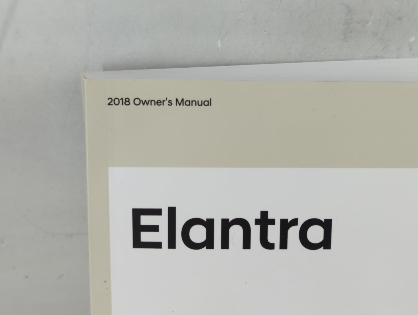 2018 Hyundai Elantra Owners Manual Book Guide OEM Used Auto Parts - Oemusedautoparts1.com