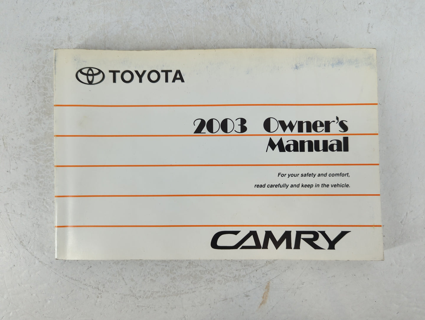 2003 Toyota Camry Owners Manual Book Guide P/N:01999-33593 OEM Used Auto Parts - Oemusedautoparts1.com