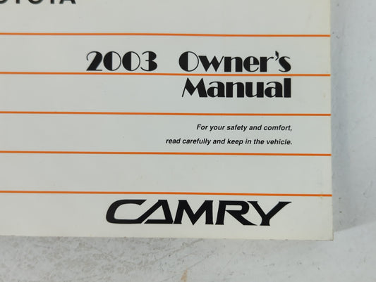 2003 Toyota Camry Owners Manual Book Guide P/N:01999-33593 OEM Used Auto Parts