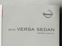 2016 Nissan Versa Owners Manual Book Guide P/N:OM16EM 0N17U1 OEM Used Auto Parts - Oemusedautoparts1.com