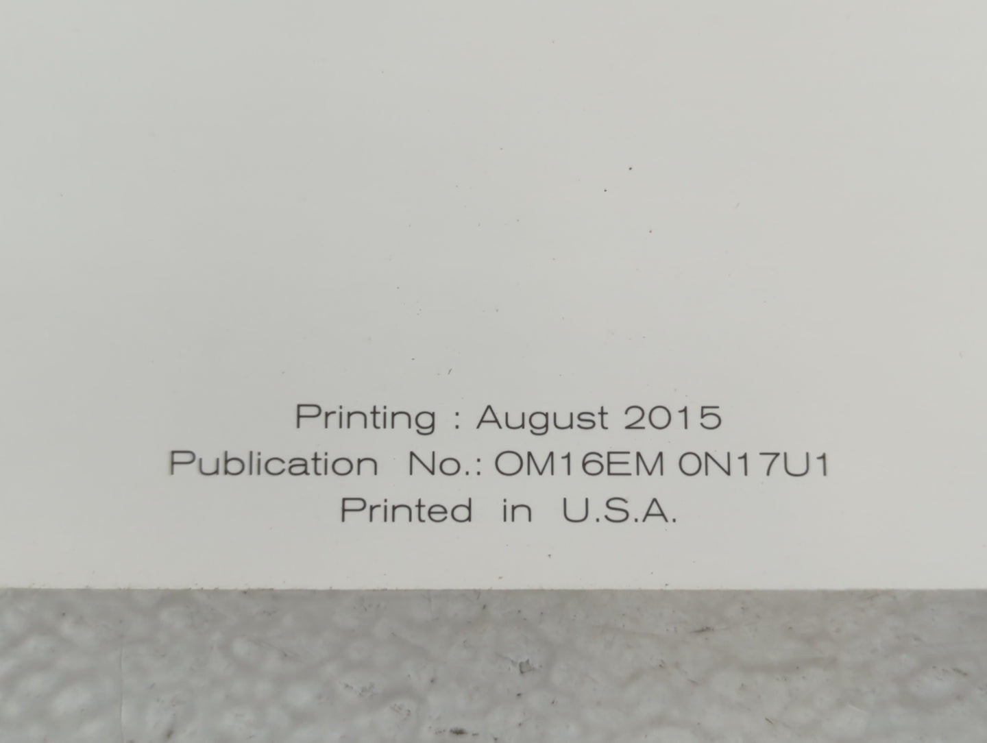 2016 Nissan Versa Owners Manual Book Guide P/N:OM16EM 0N17U1 OEM Used Auto Parts - Oemusedautoparts1.com