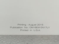 2016 Nissan Versa Owners Manual Book Guide P/N:OM16EM 0N17U1 OEM Used Auto Parts - Oemusedautoparts1.com