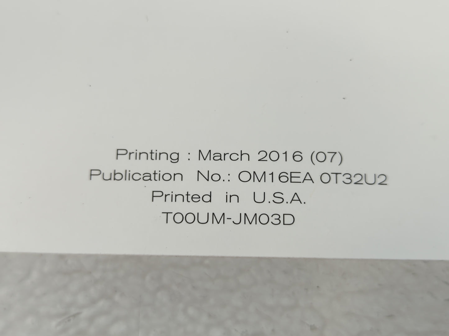 2016 Nissan Rogue Owners Manual Book Guide P/N:T00UM-JM03D OM16EA 0T32U2 OEM Used Auto Parts - Oemusedautoparts1.com