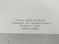 2016 Nissan Rogue Owners Manual Book Guide P/N:T00UM-JM03D OM16EA 0T32U2 OEM Used Auto Parts - Oemusedautoparts1.com