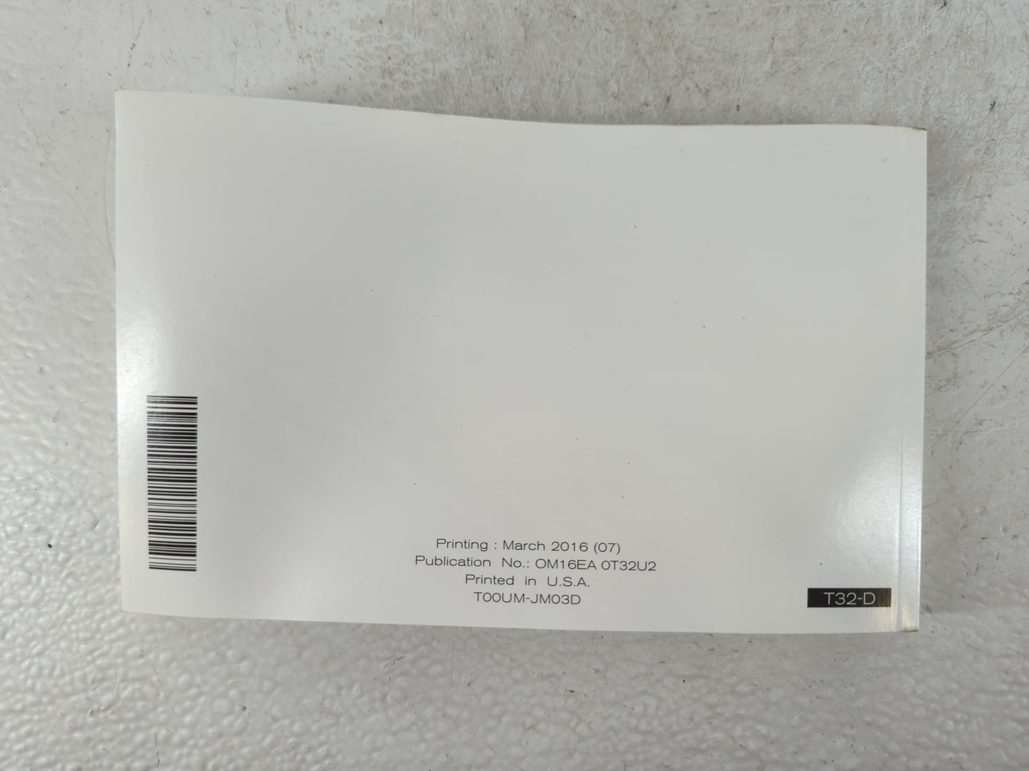 2016 Nissan Rogue Owners Manual Book Guide P/N:T00UM-JM03D OM16EA 0T32U2 OEM Used Auto Parts - Oemusedautoparts1.com