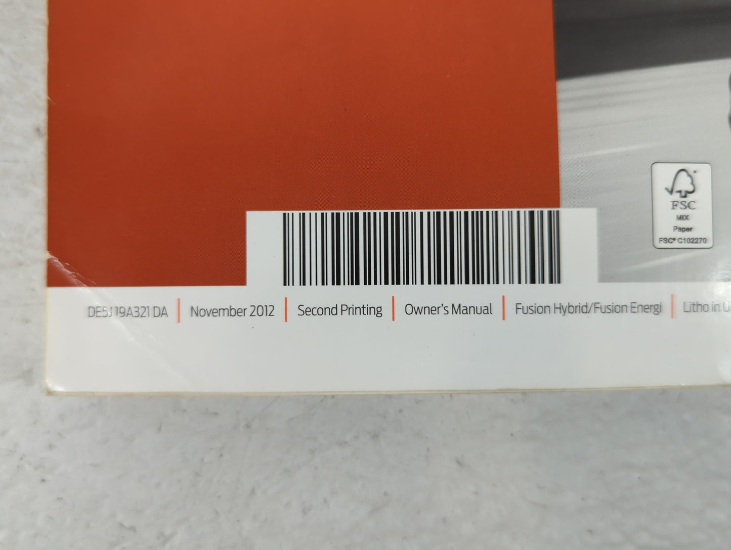2013 Ford Fusion Owners Manual Book Guide P/N:DE5J 19A321 DA OEM Used Auto Parts - Oemusedautoparts1.com