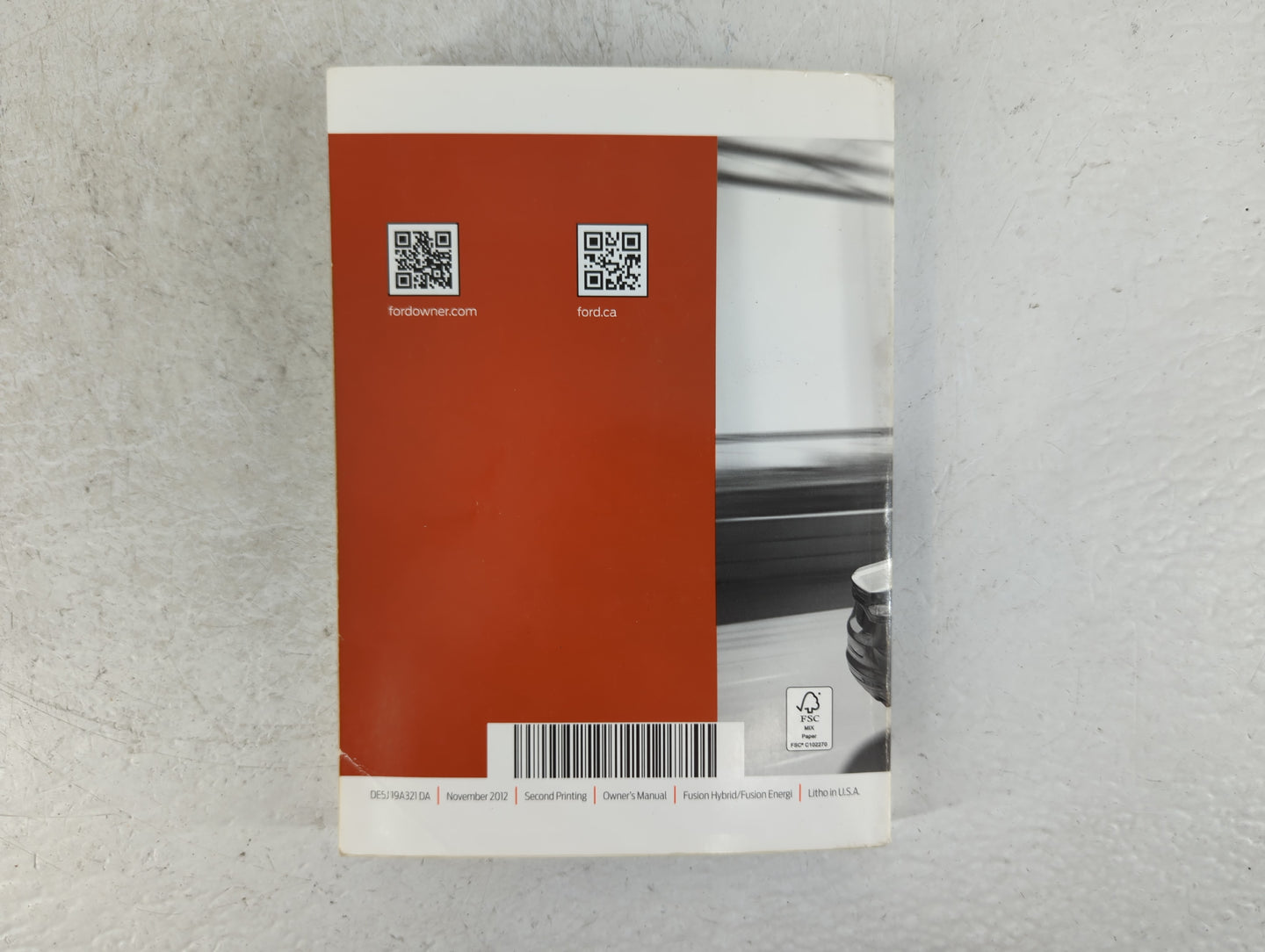 2013 Ford Fusion Owners Manual Book Guide P/N:DE5J 19A321 DA OEM Used Auto Parts - Oemusedautoparts1.com
