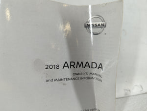 2018 Nissan Armada Owners Manual Book Guide P/N:T00UM-5ZW2D OM18E00Y62U0 OEM Used Auto Parts