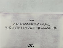 2020 Infiniti Q60 Owners Manual Book Guide OEM Used Auto Parts