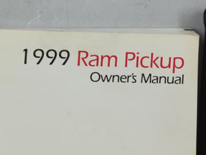 1999 Dodge Ram 1500 Owners Manual Book Guide P/N:81-326-9920 OEM Used Auto Parts